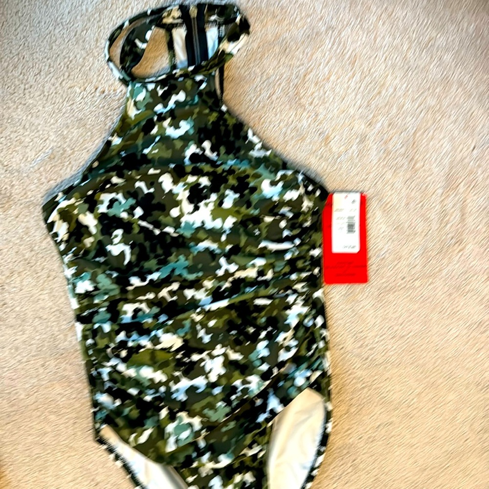 High neck nWT magic suit camo racer back one piece